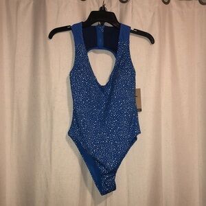 NWT Nike Water Dots Open Back One-Piece Swimsuit
